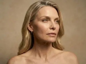 Rosie huebsche 49 ja?hrige Frau offene Haare