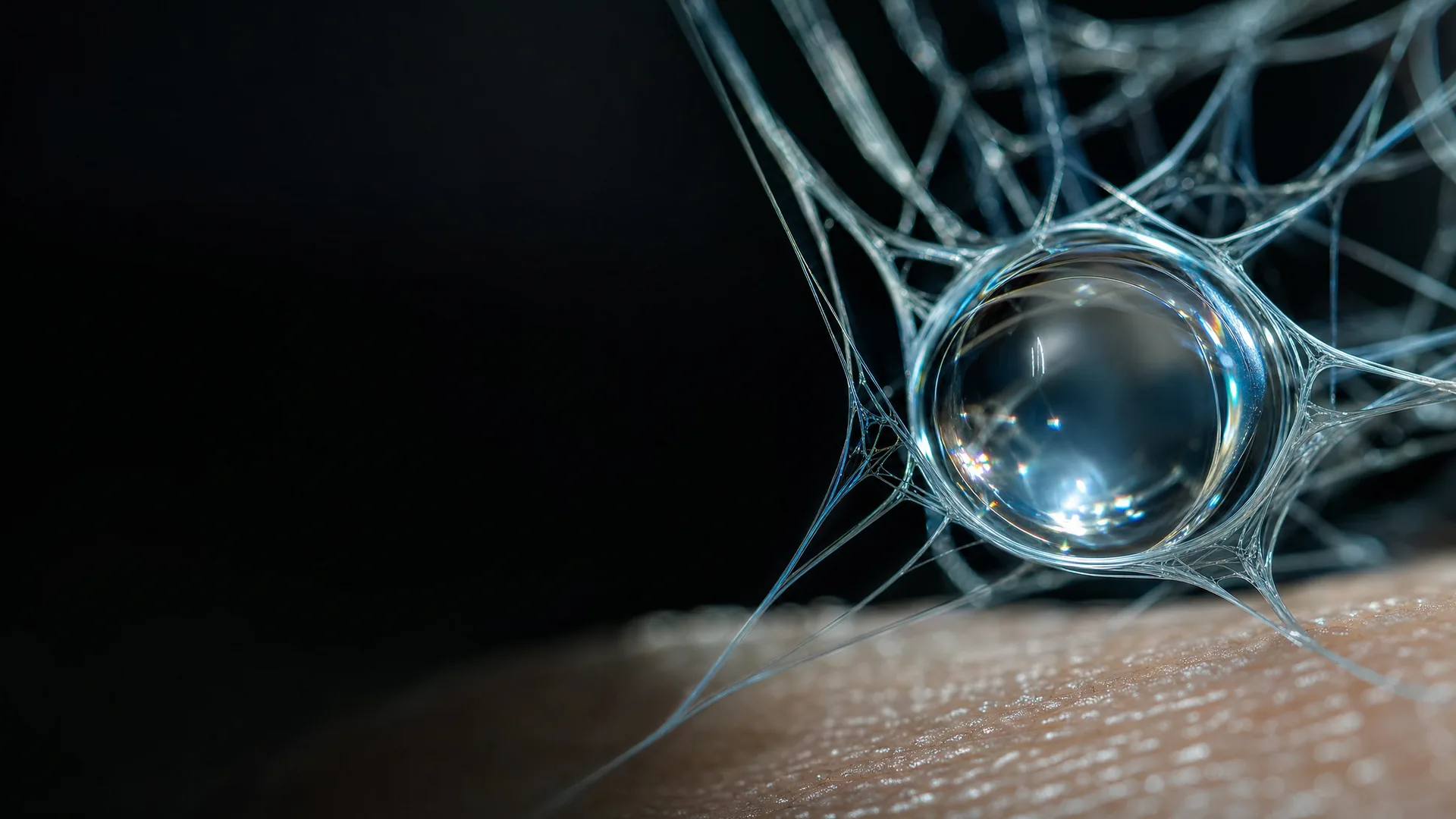 Wasserbindende Hyaluronsäure im Kollagennetz der Dermis als Grundlage der Skinbooster Wirkung